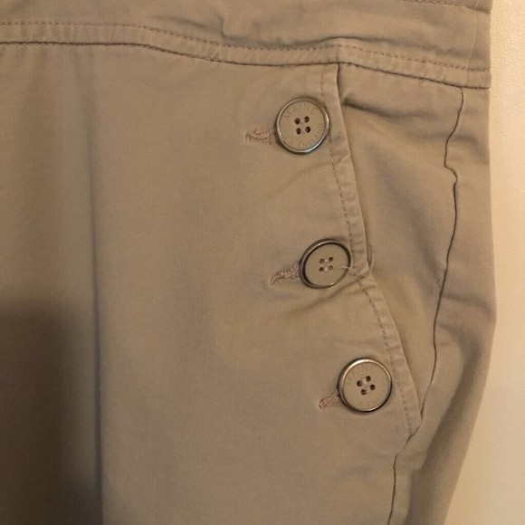 Maine New England Womens Cropped Pants Beige Stretch Pockets Button 20R - Picture 2 of 7